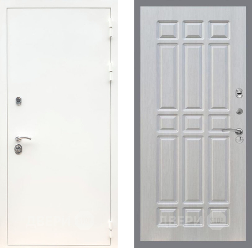 Входная металлическая Дверь Рекс (REX) 5 Белая Шагрень FL-33 Лиственница беж в Дубне