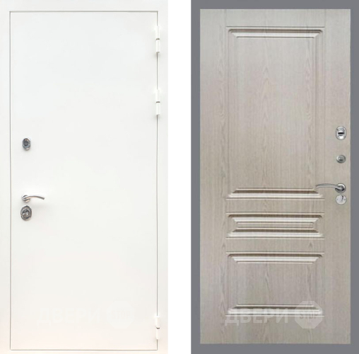 Входная металлическая Дверь Рекс (REX) 5 Белая Шагрень FL-243 Беленый дуб в Дубне