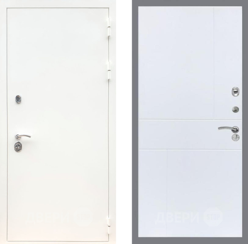 Входная металлическая Дверь Рекс (REX) 5 Белая Шагрень FL-290 Силк Сноу в Дубне