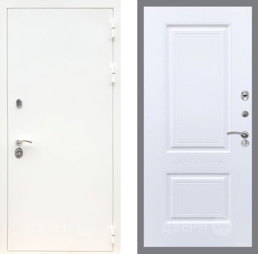 Входная металлическая Дверь Рекс (REX) 5 Белая Шагрень Смальта Силк Сноу в Дубне