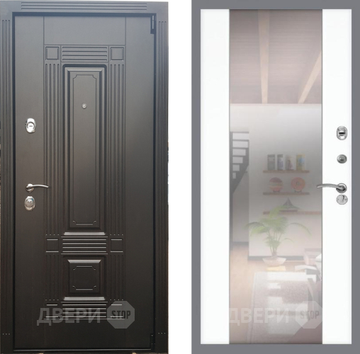 Дверь Рекс (REX) 9 СБ-16 Зеркало Силк Сноу в Дубне