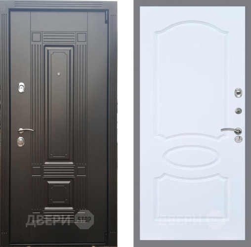 Входная металлическая Дверь Рекс (REX) 9 FL-128 Силк Сноу в Дубне