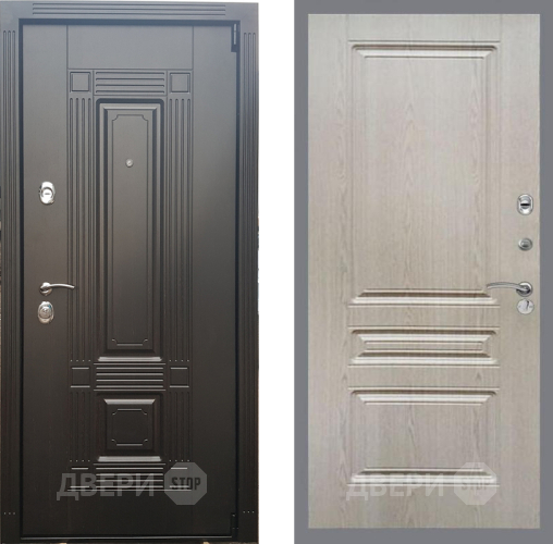 Входная металлическая Дверь Рекс (REX) 9 FL-243 Беленый дуб в Дубне