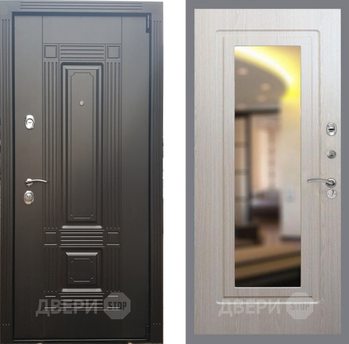 Входная металлическая Дверь Рекс (REX) 9 FLZ-120 Беленый дуб в Дубне