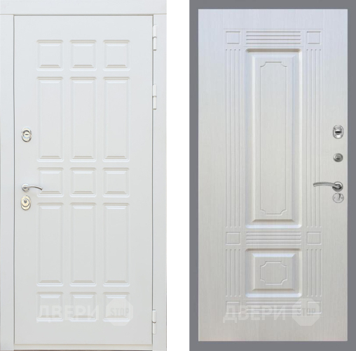 Входная металлическая Дверь Рекс (REX) 8 Силк Сноу FL-2 Лиственница беж в Дубне