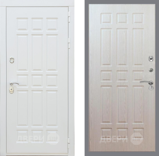 Входная металлическая Дверь Рекс (REX) 8 Силк Сноу FL-33 Беленый дуб в Дубне