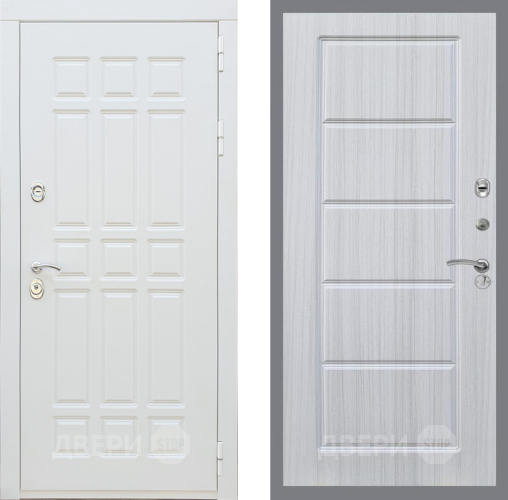 Входная металлическая Дверь Рекс (REX) 8 Силк Сноу FL-39 Сандал белый в Дубне