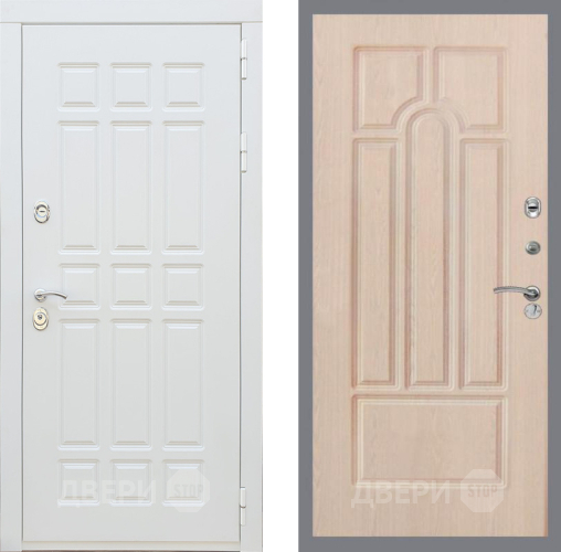 Входная металлическая Дверь Рекс (REX) 8 Силк Сноу FL-58 Беленый дуб в Дубне