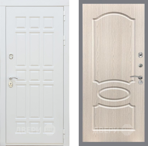 Входная металлическая Дверь Рекс (REX) 8 Силк Сноу FL-128 Беленый дуб в Дубне