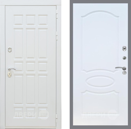 Входная металлическая Дверь Рекс (REX) 8 Силк Сноу FL-128 Белый ясень в Дубне