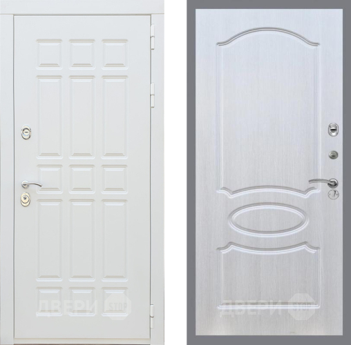 Входная металлическая Дверь Рекс (REX) 8 Силк Сноу FL-128 Лиственница беж в Дубне