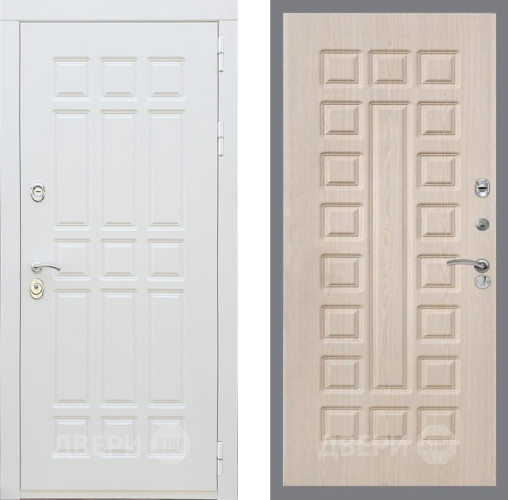 Входная металлическая Дверь Рекс (REX) 8 Силк Сноу FL-183 Беленый дуб в Дубне