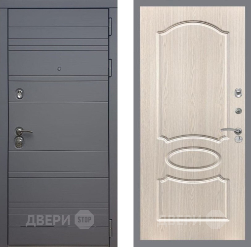 Входная металлическая Дверь Рекс (REX) 14 силк титан FL-128 Беленый дуб в Дубне