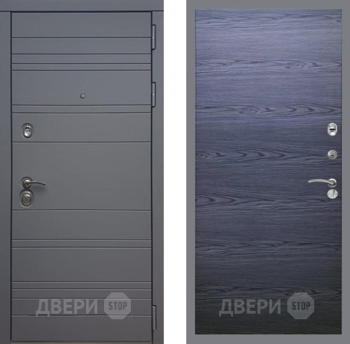 Входная металлическая Дверь Рекс (REX) 14 силк титан GL Дуб тангенальный черный в Дубне
