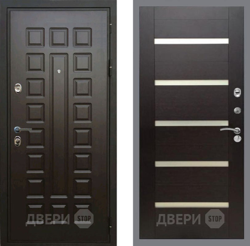 Входная металлическая Дверь Рекс (REX) Премиум 3к СБ-14 стекло белое венге поперечный в Дубне