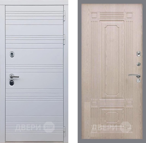 Входная металлическая Дверь Рекс (REX) 14 Силк Сноу FL-2 Беленый дуб в Дубне