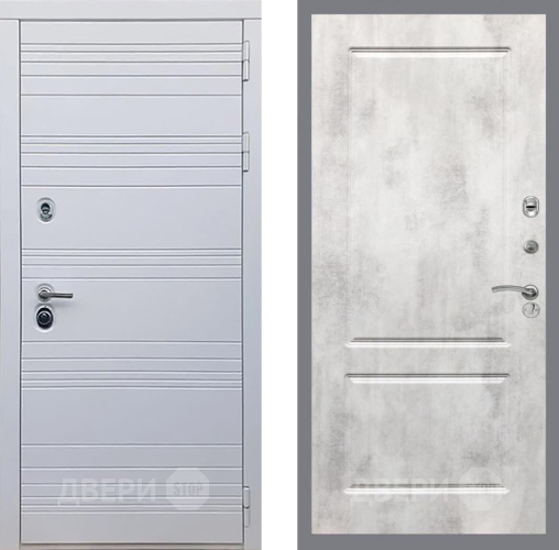 Входная металлическая Дверь Рекс (REX) 14 Силк Сноу FL-117 Бетон светлый в Дубне