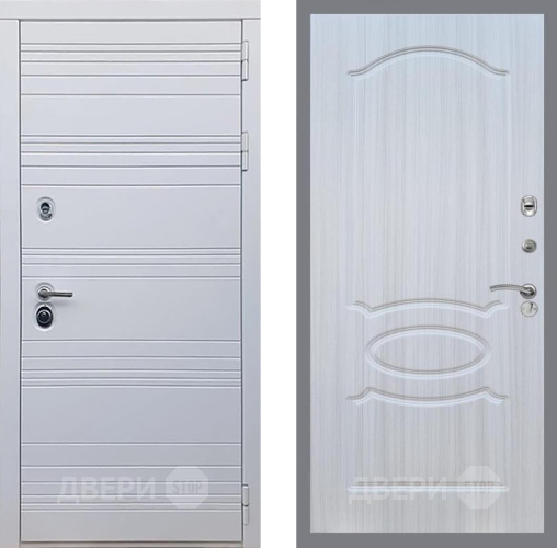 Входная металлическая Дверь Рекс (REX) 14 Силк Сноу FL-128 Сандал белый в Дубне