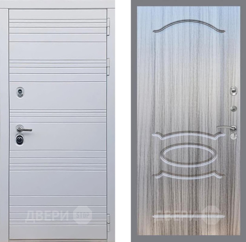 Входная металлическая Дверь Рекс (REX) 14 Силк Сноу FL-128 Сандал грей в Дубне