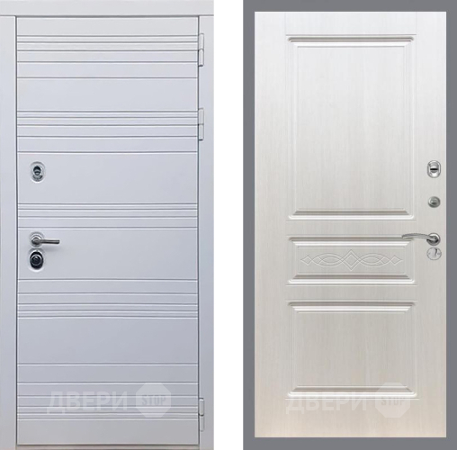 Входная металлическая Дверь Рекс (REX) 14 Силк Сноу FL-243 Лиственница беж в Дубне