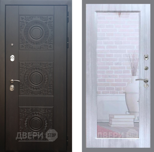 Входная металлическая Дверь Рекс (REX) 10 Зеркало Пастораль Сандал белый в Дубне