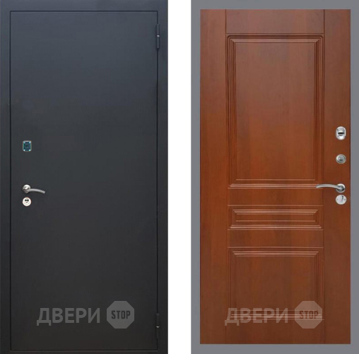 Входная металлическая Дверь Рекс (REX) 1A Черный Муар FL-243 Итальянский орех в Дубне