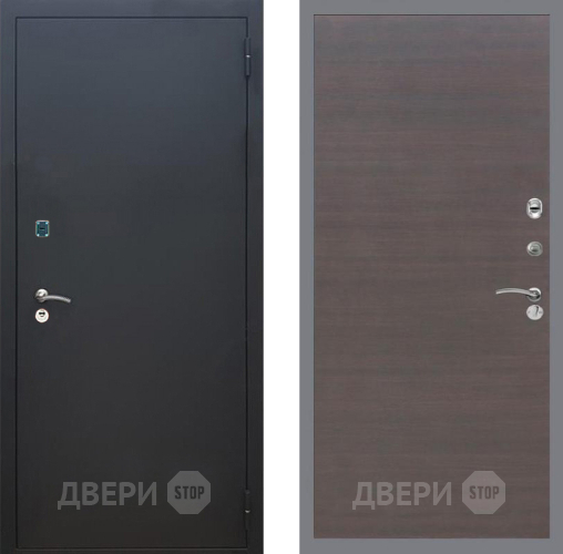 Входная металлическая Дверь Рекс (REX) 1A Черный Муар GL венге поперечный в Дубне
