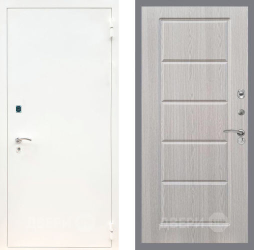 Входная металлическая Дверь Рекс (REX) 1А Белая шагрень FL-39 Беленый дуб в Дубне