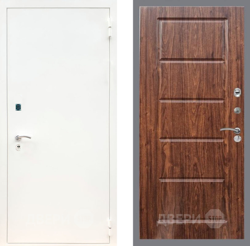 Дверь Рекс (REX) 1А Белая шагрень FL-39 орех тисненый в Дубне