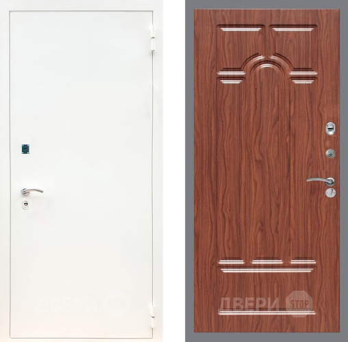 Дверь Рекс (REX) 1А Белая шагрень FL-58 орех тисненый в Дубне