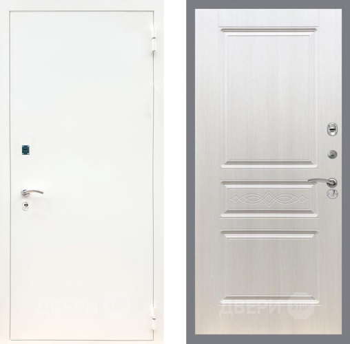 Входная металлическая Дверь Рекс (REX) 1А Белая шагрень FL-243 Лиственница беж в Дубне