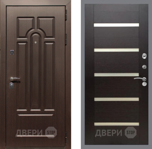 Входная металлическая Дверь Рекс (REX) Эврика СБ-14 стекло белое венге поперечный в Дубне