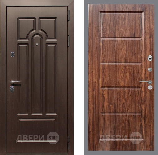 Входная металлическая Дверь Рекс (REX) Эврика FL-39 орех тисненый в Дубне