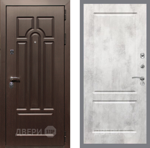 Входная металлическая Дверь Рекс (REX) Эврика FL-117 Бетон светлый в Дубне