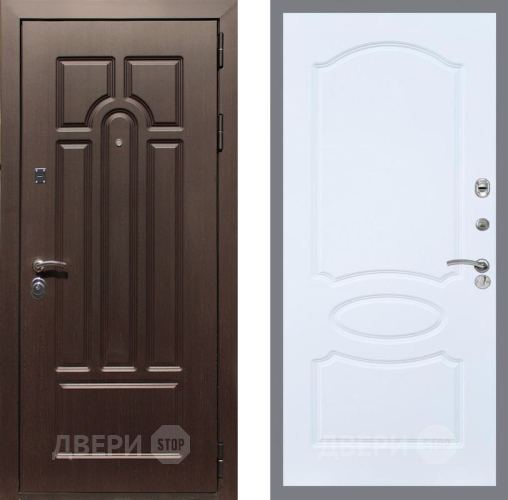 Входная металлическая Дверь Рекс (REX) Эврика FL-128 Силк Сноу в Дубне