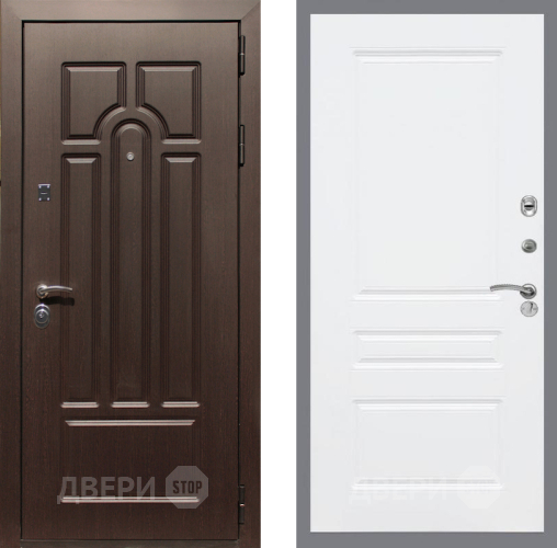 Входная металлическая Дверь Рекс (REX) Эврика FL-243 Силк Сноу в Дубне