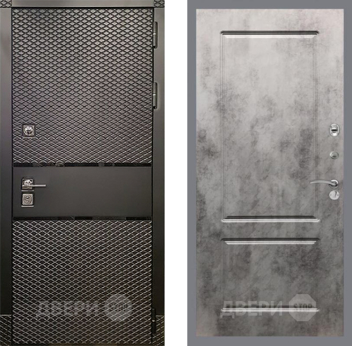 Входная металлическая Дверь Рекс (REX) 15 Черный Кварц FL-117 Бетон темный в Дубне