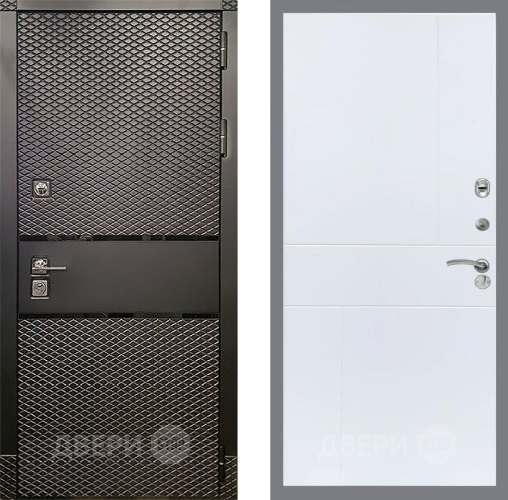 Входная металлическая Дверь Рекс (REX) 15 Черный Кварц FL-290 Силк Сноу в Дубне