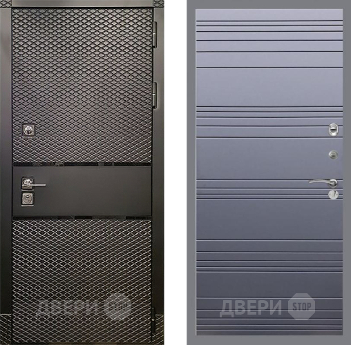 Входная металлическая Дверь Рекс (REX) 15 Черный Кварц Line Силк титан в Дубне