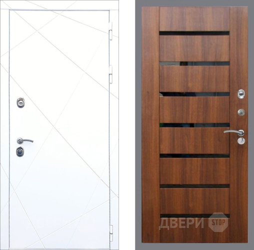 Входная металлическая Дверь Рекс (REX) 13 Силк Сноу СБ-14 стекло черное Орех бренди в Дубне