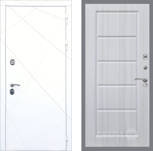 Входная металлическая Дверь Рекс (REX) 13 Силк Сноу FL-39 Сандал белый в Дубне