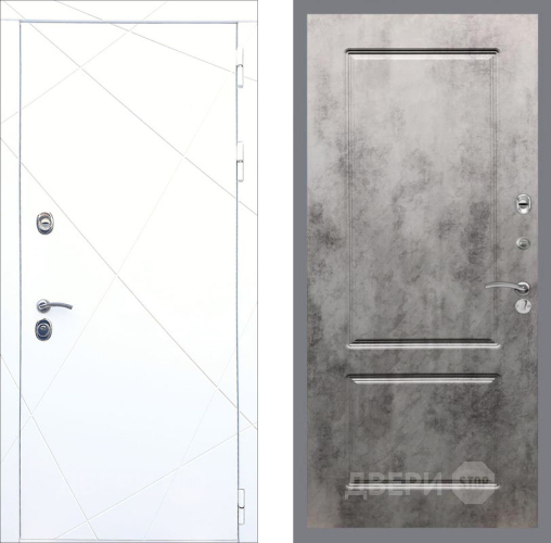 Входная металлическая Дверь Рекс (REX) 13 Силк Сноу FL-117 Бетон темный в Дубне