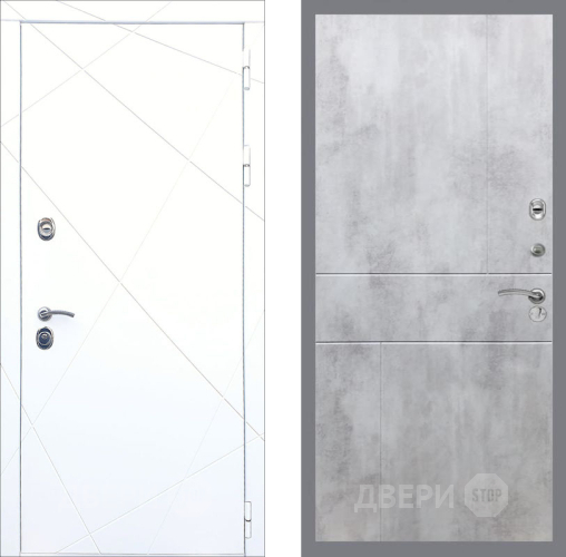 Входная металлическая Дверь Рекс (REX) 13 Силк Сноу FL-290 Бетон светлый в Дубне