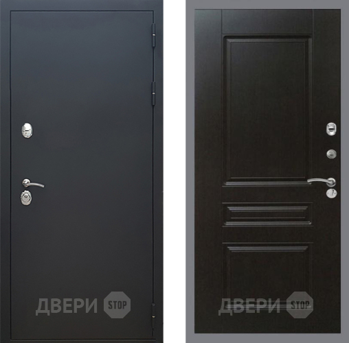 Входная металлическая Дверь Рекс (REX) 5 Черный Муар FL-243 Венге в Дубне