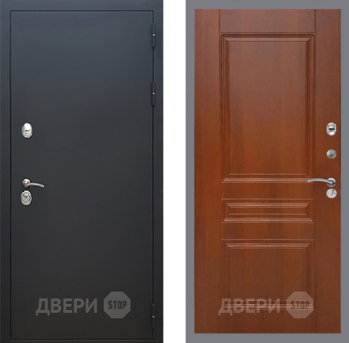 Входная металлическая Дверь Рекс (REX) 5 Черный Муар FL-243 Итальянский орех в Дубне