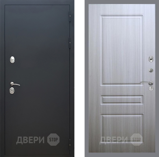 Входная металлическая Дверь Рекс (REX) 5 Черный Муар FL-243 Сандал белый в Дубне