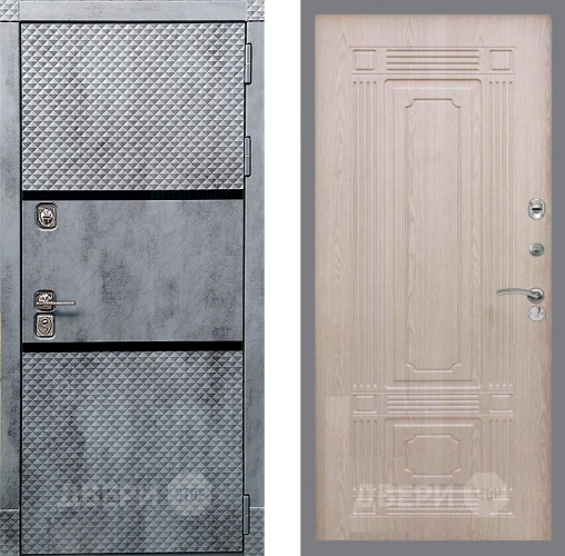 Входная металлическая Дверь Рекс (REX) 15 Бетон Темный FL-2 Беленый дуб в Дубне