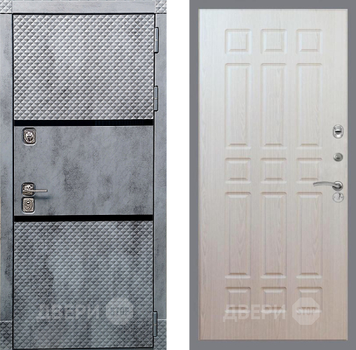 Входная металлическая Дверь Рекс (REX) 15 Бетон Темный FL-33 Беленый дуб в Дубне