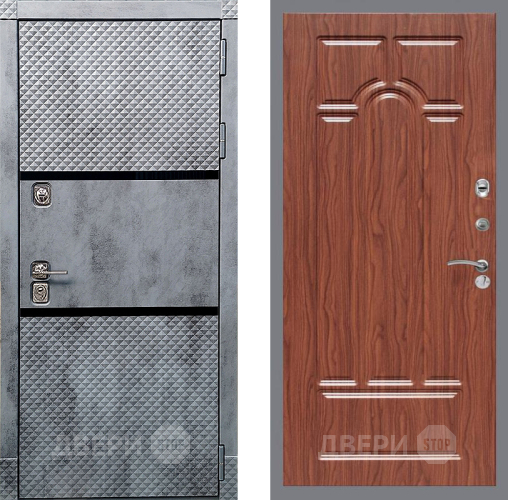 Входная металлическая Дверь Рекс (REX) 15 Бетон Темный FL-58 орех тисненый в Дубне