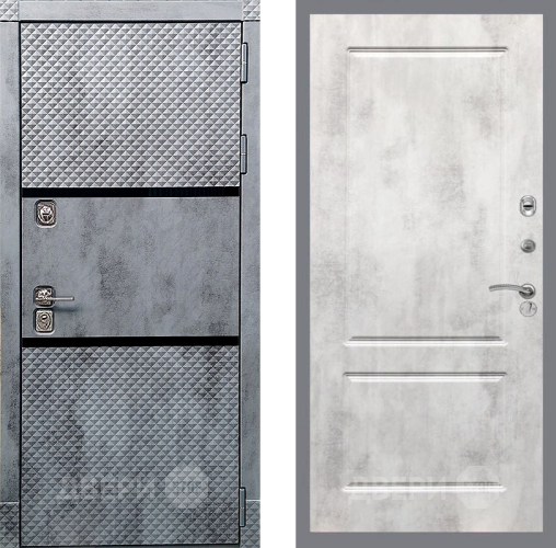 Входная металлическая Дверь Рекс (REX) 15 Бетон Темный FL-117 Бетон светлый в Дубне